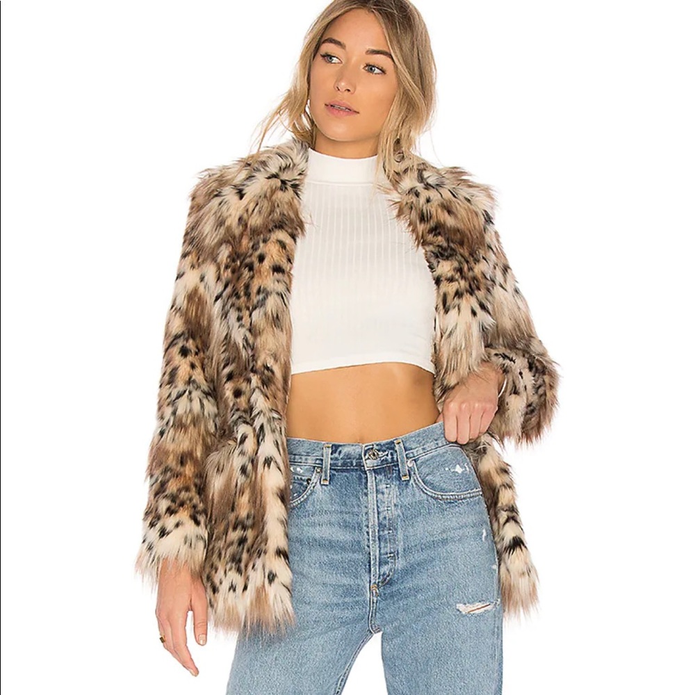 ❌ SOLD Majorelle Faux fur Stella coat Snow Leopard